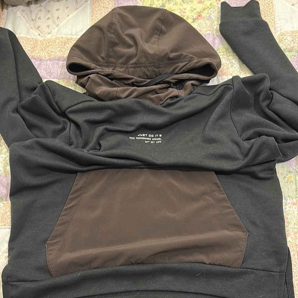 Nike Black and Brown Hoodie